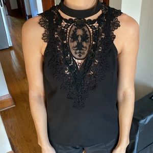 Black tank top with lace